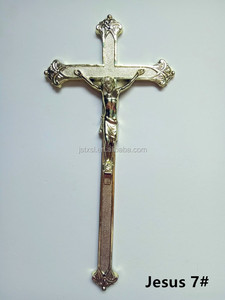 Золотой пластиковый крест с Иисусом 7 # похоронный гроб с гробом крест - Product Image 2