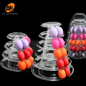 AK 4, 6, 10 Tier Round Plastic Macaron Display Tower Stand für Party und Feier Dessert Gebäck Display Racks