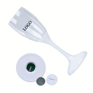 Coupe à champagne en plastique bleu avec éclairage LED personnalisé, verre à champagne transparent pour fête - Product Image 3