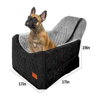 Siège rehausseur pour <span class=keywords><strong>chien</strong></span> et chat en tissu Oxford à motif écossais, écologique, lavable, siège arrière pour animaux de compagnie avec ceinture de sécurité, toutes saisons - Product Image 3