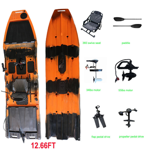 Kayak de pêche électrique à pédales <span class=keywords><strong>Viking</strong></span> 12,66 pieds, 1 personne, bateau en HDPE à fond plat pour la mer - Product Image 6