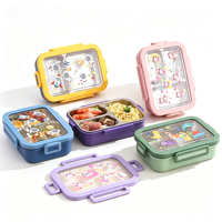 Boîte à lunch pour enfants pour la rentrée scolaire, 3 compartiments, 720 ml, acier inoxydable 304, rectangulaire, sans BPA