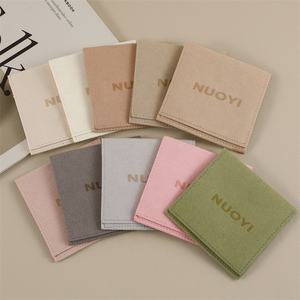 Pochette à bijoux en microfibre de daim rose directe d'usine conteneur de bijoux personnalisé pour les pochettes d'enveloppe de faux daim d'affichage de collier - Product Image 3