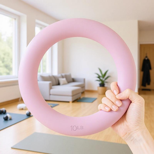 Hot Selling Factory Direct Eco-friendly 8LB Waterproof Non-Slip Durable Yoga & Pilates <b>Weighted</b> Ring <b>Dumbbells</b> - Product Image 4
