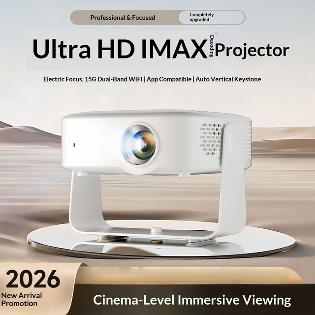 Relee HD Smart Pan-tilt Projector Home Theater Mobile Phone Projection Screen Used for Wall Projection in Bedroom