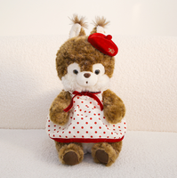 Adorable jouet en peluche écureuil brun pour bébé, vente en gros, usine de jouets, échantillon gratuit