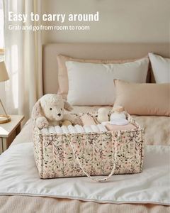 Custom Floral Diaper Caddy Organizer Stylish <b>Nursery</b> Storage Basket Diaper <b>Bag</b> - Product Image 4