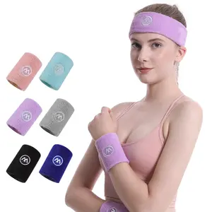 Custom polyester cotton hot pink sweatband wristband