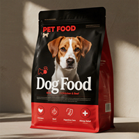 Pochette à fermeture éclair en plastique biodégradable imprimée sur mesure, sac alimentaire pour animaux de compagnie résistant et refermable pour friandises pour chiens et nourriture pour chats