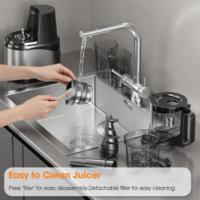 Extracteur de jus électrique personnalisé avec logo, 600 ml, en acier inoxydable, goulotte d'alimentation pour fruits entiers, presse à froid à mastication lente haute performance