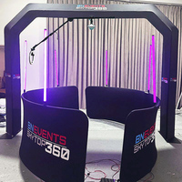 Fonctionnement intelligent Cabine vidéo aérienne Cabine photo à led portable Toile de fond gonflable 360 pour fête de mariage