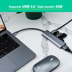 Concentrador Usb 6 en 1 <span class=keywords><strong>Tipo</strong></span> <span class=keywords><strong>C</strong></span> a <span class=keywords><strong>Hdmi</strong></span>, Usb <span class=keywords><strong>Tipo</strong></span> <span class=keywords><strong>C</strong></span> a <span class=keywords><strong>Hdmi</strong></span>, Usb2.0, para ordenador portátil - Product Image 5
