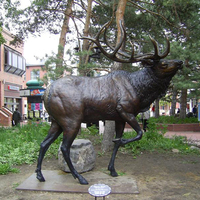 Nouvelle arrivée Bronze jardin animal cerf Sculpture grande debout Bronze Elk Statue