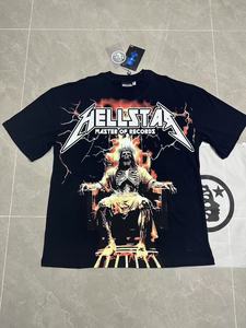 240 Trono De Calavera Maglietta di <span class=keywords><strong>Moda</strong></span> a Doppia Faccia con Fiamme e Fulmini - Product Image 3