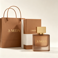 Flacon de parfum vide en ambre de luxe personnalisé de 30 ml/100 ml/50 ml avec vaporisateur à pompe, boîte et sac pour parfums
