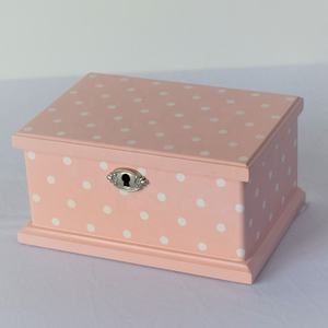 Nuevo Diseño Personalizado de Lujo, Caja Musical de Joyería con Puntos Rosas/Blancos para Regalo para Niña - Product Image 1