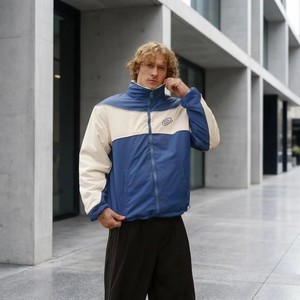 Veste coupe-vent réversible en polaire sherpa et nylon de haute qualité, style rétro, avec blocs de couleur et broderies, pour hommes, vente en gros personnalisée - Product Image 2
