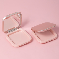 Emballage de maquillage carré de couleur unie Boîte à blush à grille unique Boîte à poudre magnétique carrée à haute brillance