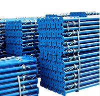 Étai de construction réglable en acier, revêtement bleu, base carrée, support en acier pour coffrage de dalle