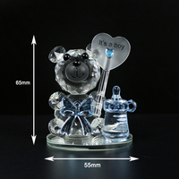 Nouvelles figurines d'ours en cristal, souvenirs de baptême, fête prénatale avec sucette