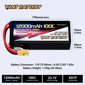 Vant Drone Pin lihv 6S FPV LiPo pin 22.8V/23.1V 7500/8500/9000/10000/12000/16000mAh cho FPV Racing & công nghiệp bay không người lái - Product Image 5