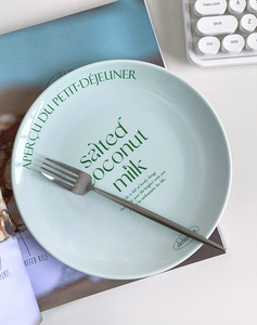 Lelyi INS Mignon Assiette En Céramique Vintage Lettre Anglaise Maison Plat À Soupe En Céramique Steak Assiette À Manger Occidentale - Product Image 6