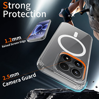 Pour Xiaomi 15 17 Pro Max Étui de protection magnétique transparent HD antichoc pour Xiaomi 14T Pro 15 Ultra Coque en TPU PC antidérapante