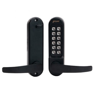 Zinc Alloy Durable Modern Code Push Button Door <strong>Lock</strong> Digital Smart Door <strong>Lock</strong> Matt Chrome Black <strong>Digits</strong> <strong>Combination</strong> <strong>Lock</strong> - Product Image 1