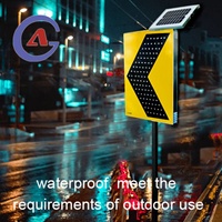 Señal de Tráfico de Seguridad Vial con Energía Solar, Luces LED Intermitentes, IP55 Impermeable, Batería de Litio, Panel Solar Monocristalino