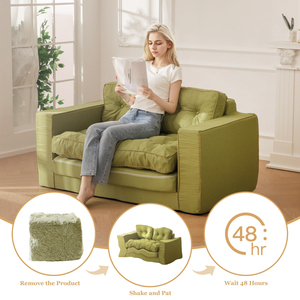 Sofá Cama Convertible 3 en 1, Plegable, Compacto, Portátil, Color Verde, para Dormitorio y Hotel - Product Image 4