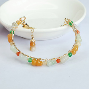 Pulseira de Gourd Ximang Ximang <span class=keywords><strong>Emerald</strong></span> Fu Lu Shou Colorida Atacado de Fábrica Geração S3062309 - Product Image 6