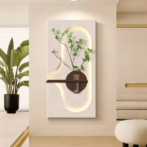Decoración de Interiores Nórdica con Superficie de Arenisca Acrílica, Pinturas, Lámparas LED y Jarrones - Product Image 3