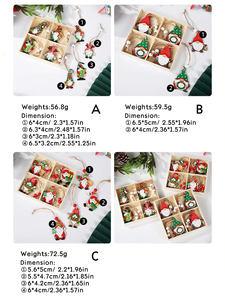 <b>Christmas</b> Painted Wooden Pendant Santa Claus Gift <b>Christmas</b> <b>Tree</b> 12 <b>Boxed</b> Decorative Ornaments - Product Image 6