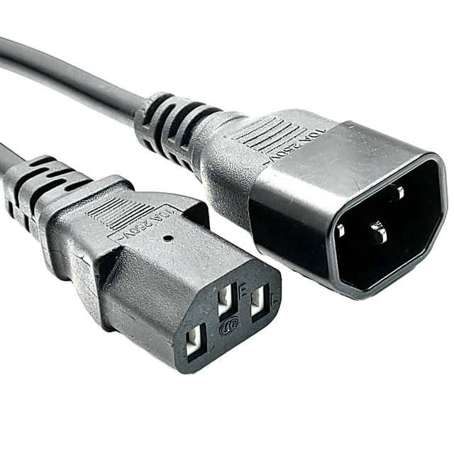 IEC VED 1.5m US Plug Power Cord & Extension Cord IEC C13 to C14 PVC Power Cable for Computer