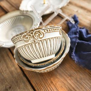 Fabricant chinois d'assiettes en céramique, 50 pièces, style européen, peintes à la main, écologiques, assiettes de cuisine et à soupe - Product Image 6