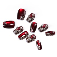 Vente en gros d'art d'ongles vintage de luxe avec pierres précieuses œil de chat scintillantes