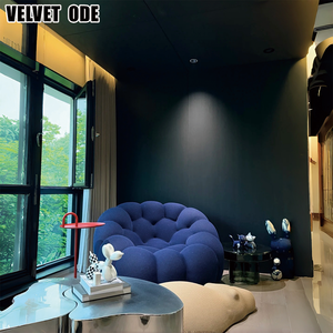 Sofá Curvo Minimalista Italiano, Tapizado en Chenilla Antimanchas, Ahorro de Espacio para Apartamentos Pequeños y Disposiciones Estrechas - Product Image 1