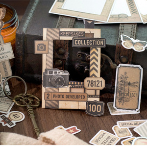 Paquete de 40 Hojas de Pegatinas de Material Vintage para <span class=keywords><strong>Collage</strong></span> Básico, Manualidades, Diario, Cuaderno, Suministros de <span class=keywords><strong>Arte</strong></span>, Papelería, Regalos - Product Image 4