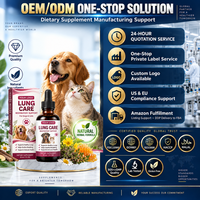 Gouttes pour les soins pulmonaires des animaux de compagnie, soutien respiratoire pour chiens et chats, formule à base de plantes naturelles, OEM ODM, marque privée, cGMP, non-OGM