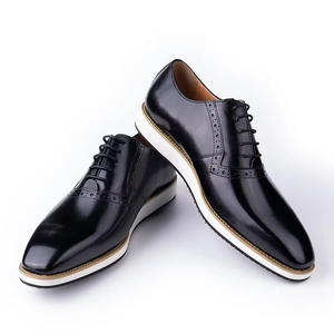 أحذية رياضية من الجلد الأصلي للرجال للبيع بالجملة ، أحذية ترفيهية للمكتب ، مصنوعة يدويًا من أسفل المطاط على الطراز الرسمي - Product Image 2