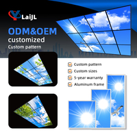 Panneau LED 600*600MM de l'usine de Jiaxing, éclairage de plafond ciel bleu 3 tons, panneau LED ciel éclairé 2x2FT, panneau de plafond 595x595MM
