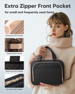 Sac de maquillage de haute qualité personnel, sac de toilette suspendu de voyage et organiseur pour produits de beauté et cosmétiques avec pochettes - Product Image 4
