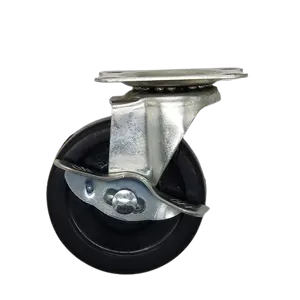 Factory Price High Load Bearing 1.5 Inch Rubber Swivel Light Duty Caster Wheels With Brake