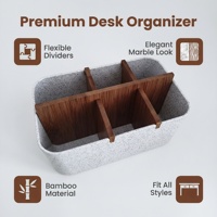 Boîte de rangement de bureau moderne en bambou, support multifonctionnel pour fournitures de bureau, organisateur de maquillage écologique pour la maison, plateau de tri