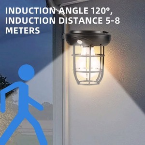 New Solar Tungsten Wall Lamp Three Modes Outdoor Villa Garden Courtyard Waterproof Decoration Induction <b>Lantern</b> Small Night Lamp - Product Image 5