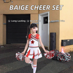 Uniforme de Animadora para Adultos Color Beige con Pedrería, 100% Poliéster para Equipo de Baile, Alta Calidad, Tendencia 2026, Venta al Por Mayor - Product Image 2