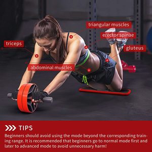 Rueda de ejercicio, rueda de abdominales para ejercicio físico para entrenamiento de fuerza central, rodillo abdominal para gimnasio en casa - Product Image 4