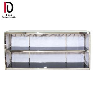 طاولة بار مربعة من الفولاذ المقاوم للصدأ بسطح زجاجي عاكس للحفلات - Product Image 2