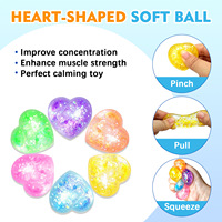 YIWUPOWER Jouet Squishy Cœur en Maltose 3,7 cm, à Remontée Lente, Anti-Stress, Balle à Presser en Forme de Cœur, Jouet Fidget, Cadeau pour la Saint-Valentin et les Fêtes