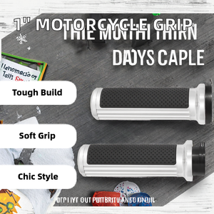 HCMOTORKU Nouvelle poignée de guidon de moto en aluminium et caoutchouc de 1 pouce (25 mm) pour Softail <span class=keywords><strong>Sportster</strong></span> XL 1200 883 XR VRSC Street Glide - Product Image 2